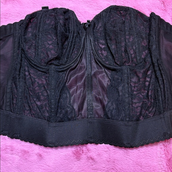 Vintage Goddess Bustier Black Lace 60s/70s Corset Bra - Picture 8 of 8